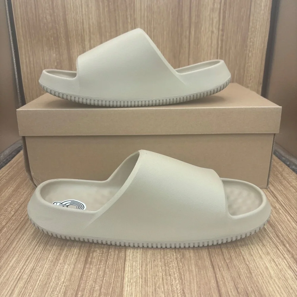 New Nike Calm Slide 2.0 Mens 13 Linen Tan IB0183-200 Foam Sandals Comfort Slides